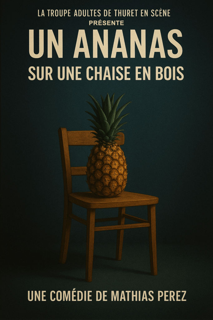 Un ananas sur une chaise en bois / Ca va pas le faire